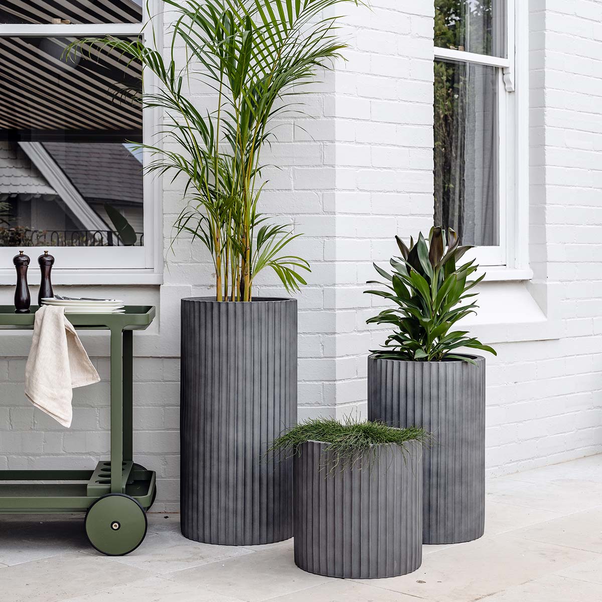 ribbed planter pot Ribbed Loob Lightweight Planters – The Balcony Garden US