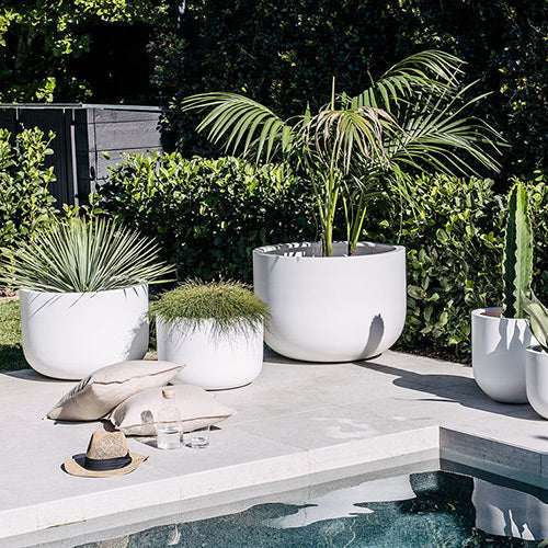 white outside plant pots The Chop Large Outdoor Planter – The Balcony Garden US